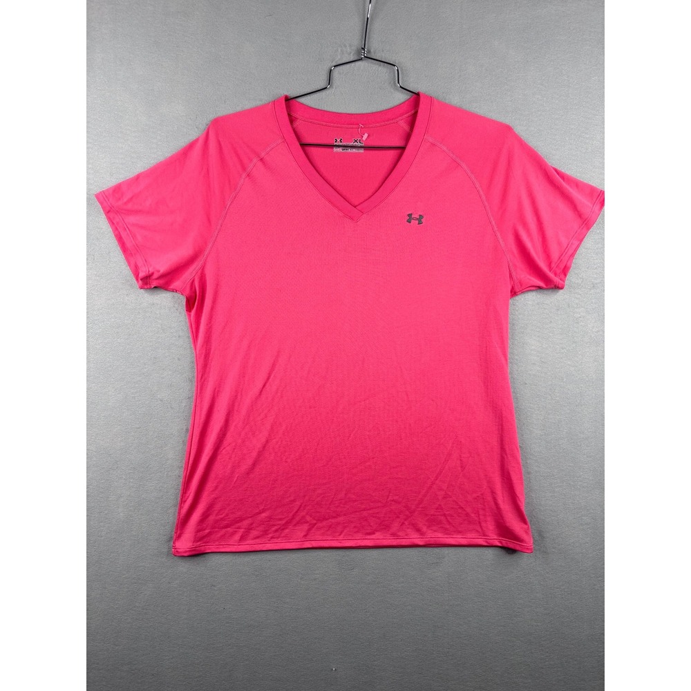 Under Armour Wounded Warrior Project HeatGear Pink V-Neck T-Shirt Womens XL